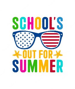 Sign School is Out for the Summer decorated by sunglasses